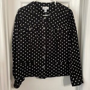 The TOG Shop - black button up jacket - white polka dots - 16